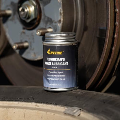 4LIFETIMELINES Technician's Grade Brake Lubricant - Rust and Corrosion Protection - Silences Squeaks - Mess-Free Application with Brush Top Can - 4 oz - size: Standard Formula