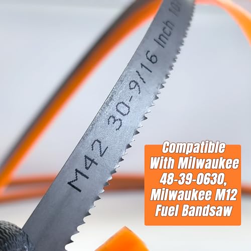 Bandsaw Blades for Milwaukee M12 Fuel Bandsaw, 30-9/16" x 1/2" x 0.02", Portable Band Saw Blades, 10/14 TPI, Bi-Metal M42, 3 Pack - size: 3 pcs 10/14 tpi