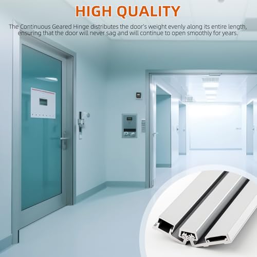 MorningRo 1 Pcs 83" Aluminum Continuous Hinge for Door, Silver - color: Silver