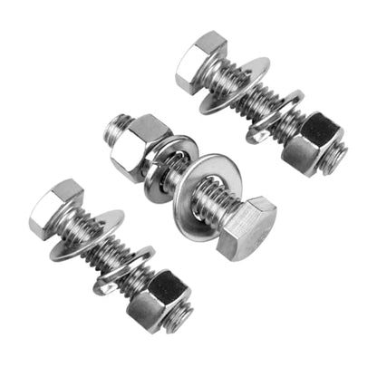4Sets 1/2-13 x 1-1/4" Hex Head Bolts Screws with Hex Nuts and Thick Flat & Lock Washers, 304 Stainless Steel, UNC Coarse Thread, Silver Finish - color: Silver, size: 1/2-13 x 1-1/4" (4Set)