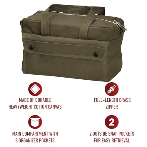 Rothco Mechanics Tool Bag with Brass Zipper - color: Olive Drab