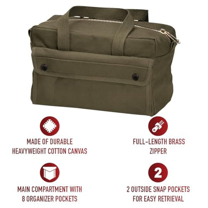 Rothco Mechanics Tool Bag with Brass Zipper - color: Olive Drab