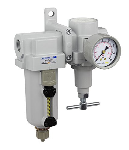 PneumaticPlus SAU420T-N04G-MEP Air Filter Regulator Combo, 1/2" NPT - size: 1/2" NPT