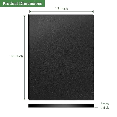 ABS Plastic Sheet 12 x 16 x 1/8 inch Thick 3mm Moldable Plastic Sheet Black Thermoplastic Sheet Good Thermoforming, for DIY Crafts (2, Black, 12 x 16 x 1/8) - size: 12 x 16 x 1/8