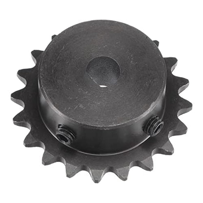 uxcell 20 Tooth Roller Sprocket B Type, #25 Chain Single Strand 1/4" Pitch, 8 x 7mm Bore Black Oxide C45 Carbon Steel with Set Screws for ISO 04C Chain