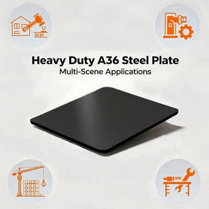 4Pack 3/16" A36 Steel Plate-4" x 4"Hot Rolled Steel Sheet,Weldable Metal Square Steel - size: 4x4x3*16"