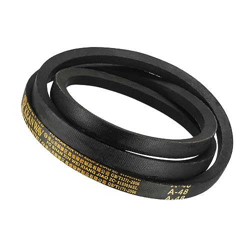 A-48 Drive V-Belt - [48-inch Inside Circumference] A-Section Rubber Drive Belt Wrapped for Transmission Use - size: A-48