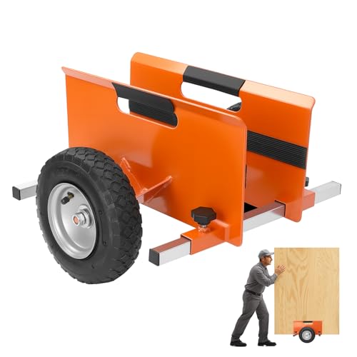 10 Inch Panel Dolly 700LB Heavy-Duty Drywall Cart with Pneumatic Wheels Adjustable Frame Moving Cart for Drywall Plywood Doors Indoor Outdoor Use (Orange) - color: Orange