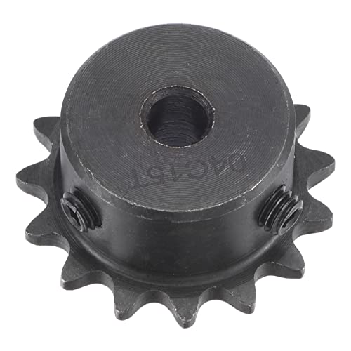 uxcell 15 Tooth Roller Sprocket B Type, #25 Chain, Single Strand 1/4" Pitch, 6mm Bore Black Oxide C45 Carbon Steel with Set Screws for ISO 04C - size: 6mm
