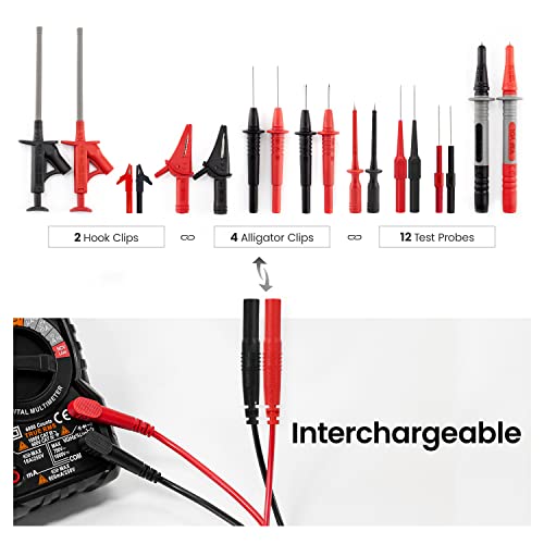 KAIWEETS KE2500 Insulation Resistance Tester Up to 200GΩ Pro Megohmmeter and KAIWEETS KET05 23PCS Multimeter Test Leads Kit with Replaceable Precision Probes Set