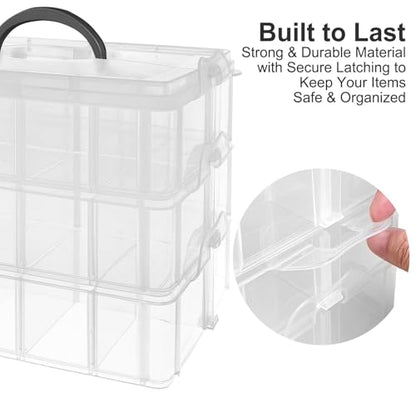 3-Tier Stackable Storage Container Box, 30 Compartments - color: 30 Pcs Storage Box