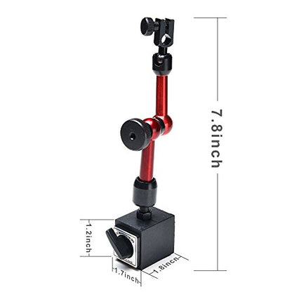 AGPtek® 3-Joint Red Adjustable Magnetic Base Holder for Digital Dial Indicator