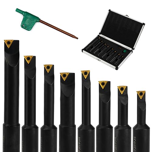 8 Pcs 3/4" Round Shank Indexable Boring Bar Set