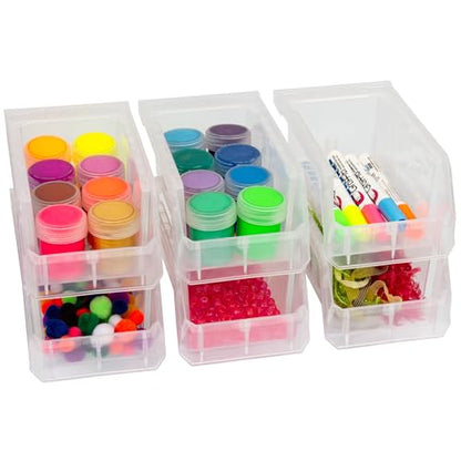 ReadySpace Small Stackable Plastic Storage Bins, 12-Pack, Clear - color: Clear, size: Small, 12-Pack