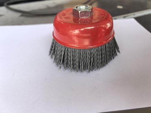 4" & 6" Abrasive Filament Nylon Bristle Cup Brush Combo – 5/8"-11 Thread Arbor, Gray 80 Grit, Heavy Duty Surface Prep, Rust & Coating Removal for Metal, Wood, Concrete, and Stone