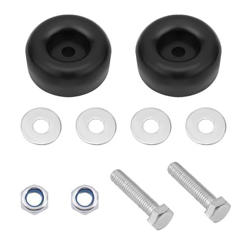 4pcs Trailer Ramp Door Rubber Bumpers, 2.5in Round Bump Truck Cargo Stops with Screws Nuts Spacers, Rubber Pads for Shock Absorption Replacement Parts Accessories