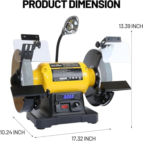 Woodskil Digital Display 8" Variable Speed Bench Grinder for Knife,3/4HP,5A - size: 8" Variable Speed Grinder