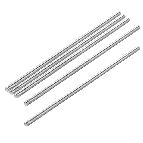 Pack of 5 M4 x 150mm Length 304 Stainless Steel Fully Threaded Rod Bar Studs Silver Tone