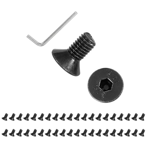 PATIKIL M5x10mm Flat Head Socket Cap Screws Carbon Steel Hex Spanner 100Pcs - size: M5x10 mm