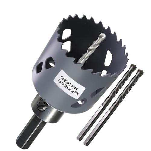 2-11/16” 68mm Inch Carbide Hole Saw Cutter Multi-Purpose Hole Saw Bit for Hardy Plank MDF Air Brick Nail Embedded Wood 2.36” Depth Up to 30X More Cuts - color: 2-11/16"