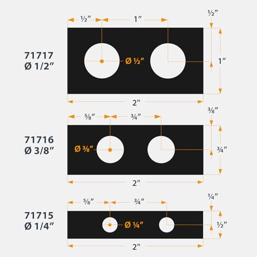 POWERTEC Complete Doweling Jig Kit w/ 1/2",3/8",1/4" Cobalt M-35 Drill Bits, Wood Dowel Jig Accessories with Depth Scale, Laser Cut Alignment Marker & Split Ring Stop Collar for Easy Alignment(71714V) - style: Complete Doweling Jig Kit (1/2", 3/8", 1/4" B