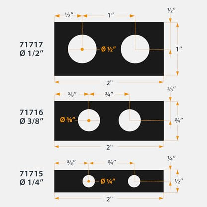 POWERTEC Complete Doweling Jig Kit w/ 1/2",3/8",1/4" Cobalt M-35 Drill Bits, Wood Dowel Jig Accessories with Depth Scale, Laser Cut Alignment Marker & Split Ring Stop Collar for Easy Alignment(71714V) - style: Complete Doweling Jig Kit (1/2", 3/8", 1/4" B