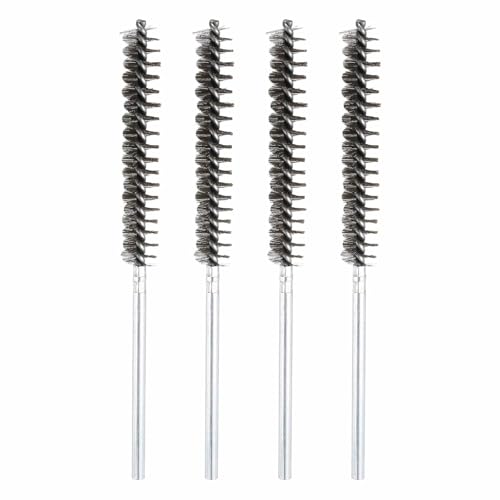 HARFINGTON 4pcs Wire Bore Brush 8 x 5/8" 1/4 Inch Shank Stainless Steel Bristles Cleaning Brush for Clean Car Part Tube Kitchen Garage - size: 8 x 5/8"