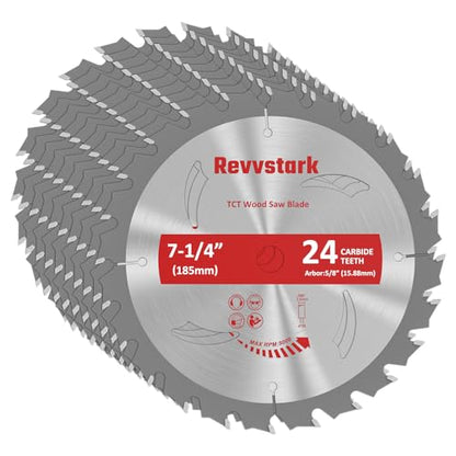 10 PCS Circular Saw Blade 7-1/4" 24T for Cutting Wood, 5/8" Arbor - size: 7-1/4 In 24T(10PCS)