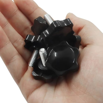 10Pcs 1/4"-20 Star Hand Knobs, Black, 1/4"-20 * 16 - size: 1/4"-20*16