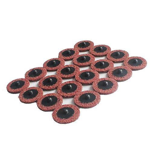 20 Pcs 2'' Surface Conditioning Discs,Roll Lock Quick Change Sanding Discs Medium Deburring Wheel for Die Grinder or Rotary Tool(Red: 120#-150#) - style: 2'' Red Sanding Discs(120#-150#)