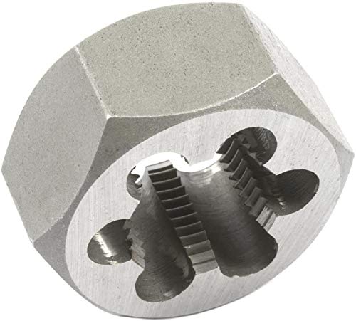 Utoolmart M10×0.75 Hexagonal Die Machine Thread Die Uncoated Threading Die Tool Carbon Steel 6G Accuracy Class for Re-threading Existing Threads 1pcs - size: M10×0.75 Fine Teeth