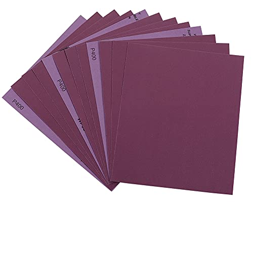 Sandpaper 400 Grit, Wet Dry Sanding Sheets 9 x 11 Inch, Advanced White Fused Alumina Abrasive Sander Paper for Wood Furniture Finishing, Metal Sanding, Automotive Polishing,12-Sheets - style: 400 Grit
