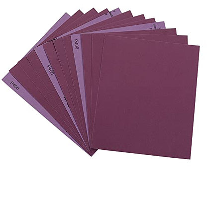 Sandpaper 400 Grit, Wet Dry Sanding Sheets 9 x 11 Inch, Advanced White Fused Alumina Abrasive Sander Paper for Wood Furniture Finishing, Metal Sanding, Automotive Polishing,12-Sheets - style: 400 Grit