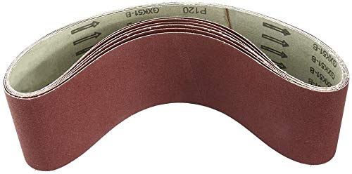 4 x 36 Inch Sanding Belts, 320/400/600/800/1000 Grits Mix Fine Grit, Belt Sander Tool for Woodworking, Metal Polishing, Aluminum Oxide Sanding Belts (5 Pack)