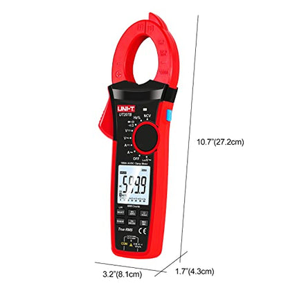 UNI-T Digital Clamp Meter UT207B Inrush Current AC/DC 1000A True RMS HVAC Volt Amp Ohm Meter Clamp On Multimeter Auto Ranging 6000 Counts, Frequency AC DC Voltage LPF ACV Capacitance Duty Cycle Tester - size: UT207B
