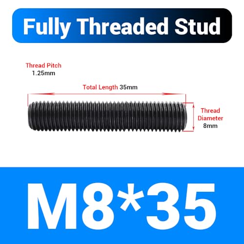 30pcs M8 x 35mm Fully Threaded Stud, Grade 8.8 Alloy Steel - size: M8*35