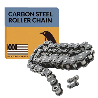 PGN #40 Carbon Steel Roller Chain - 5 Ft + 1 Free Links - 119 Links