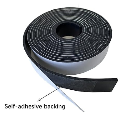 Solid Rubber Strips with Adhesive 1/8 (.125)" Thick X 1" Wide X 10'Long - size: 1"X10'X1/8, style: With Adhesive