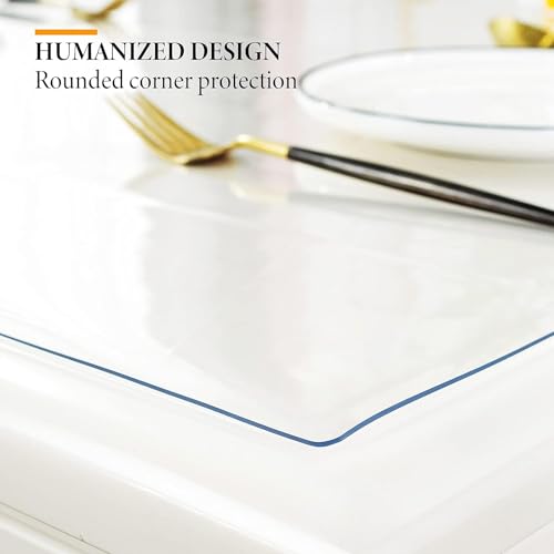 Deep Dream 2.0mm Clear Desk Cover Protector, 16×16 Inch Clear Table Protector, Rectangular Vinyl Desk Pad, PVC Plastic Table Cover for Office, Dresser, Night Stand, Computer & Writing Desk Tabletop - color: Clear 2mm, size: 16" x 16"