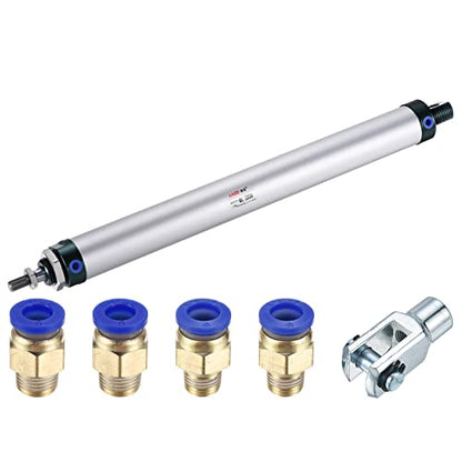 MECCANIXITY Pneumatic Air Cylinder Double Action MAL32X300 32mm Bore 300mm Stroke with Y Connector and 4Pcs Quick Fitting Set - size: 32X300 mm