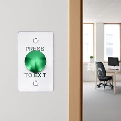 Push to Exit Button，12V DC Push to Exit Switch with LED Light, IP67 Waterproof,NC/NO/COM Outputs, Surface Mount Request-to-Exit Device for Access Control Systems (86X50-C) - color: 86X50-C
