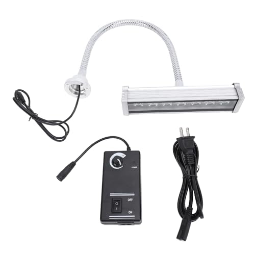 LED Light, Green Light Detection, Industrial Dust Detection Lamp with Aluminum Tempered Glass and Stepless Dimmable Feature, for Workshop Machine Tools