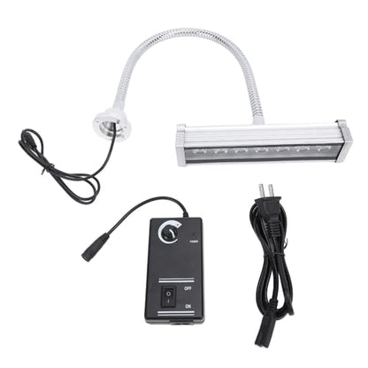 LED Light, Green Light Detection, Industrial Dust Detection Lamp with Aluminum Tempered Glass and Stepless Dimmable Feature, for Workshop Machine Tools