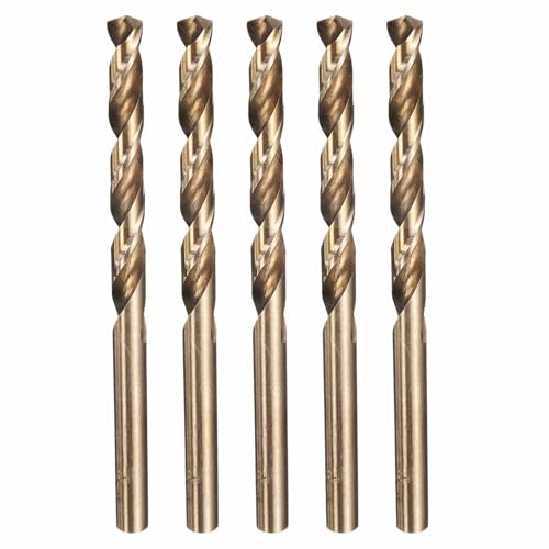 5pcs Drill Bit 5.2mm Diameter M35 5% Cobalt HSS for Metal - size: 5.2mm