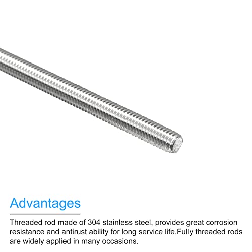 MECCANIXITY Fully Threaded Rod M6x250mm 1mm Thread Pitch Right Hand Rods - size: M6 x 250mm
