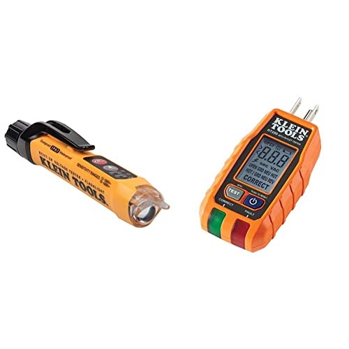 Klein Tools NCVT3P Voltage Tester + RT250 GFCI Outlet Tester Bundle - style: NCVT + Receptacle Tester