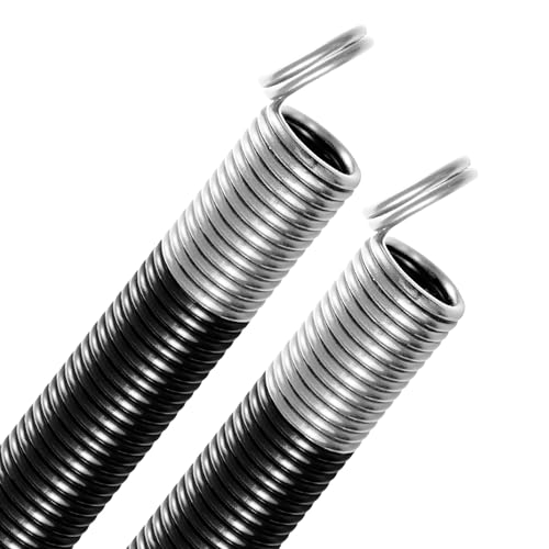 110 lb White Garage Door Extension Springs, Heavy-Duty Double-Looped 2-Pack for 7 ft Sectional Doors, ASTM 229 Steel, 30,000 Cycles - size: 110-White