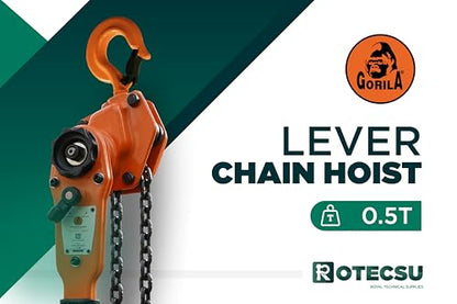 GORILA Manual Lever Hoist 360° | Manual Ratchet Chain Puller Hoist | 1100 LBS - 10FT (0,5Ton - 3m) | Safety Factor 4:1 | Since 1989 - size: 1100lbs - 10ft / 0,5t - 3m