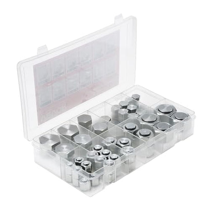 VEVOR 72 PCS ORFS Hydraulic Fittings, O Ring Face Seal Fitting Kit, Hydraulic Hose Tube and Pipe Fittings, Cap and Plug Set for Hydraulics, O Ring Assortment Kit Precision Thread, Sizes 4 6 8 10 12 16