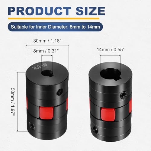 MECCANIXITY XL0 Type Flexible Elastic Shaft Coupling 8mm to 14mm Bore - size: 8mm to 14mm Bore 30 Diameter